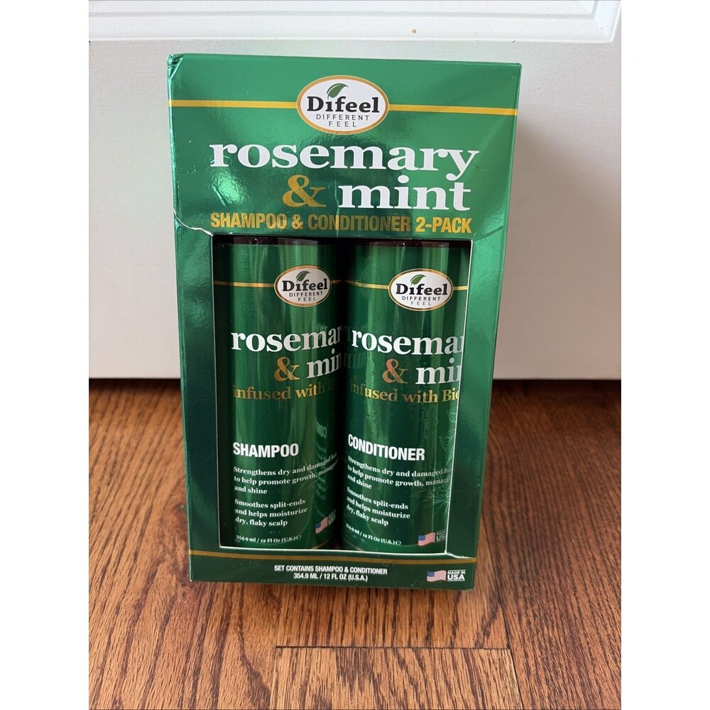 DIFEEL Rosemary Mint Biotin Hair Strengthening Shampoo & Conditioner Set - NEW!